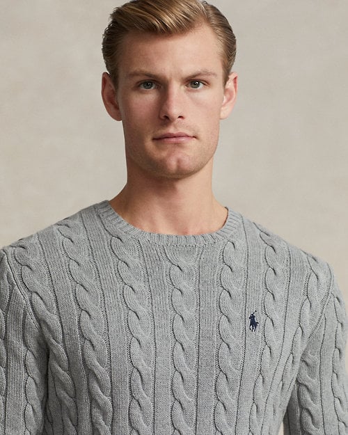 Ralph Lauren| Pull en coton torsadé Gris