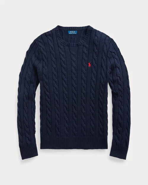 Ralph Lauren| Pull en coton torsadé Bleu Marine
