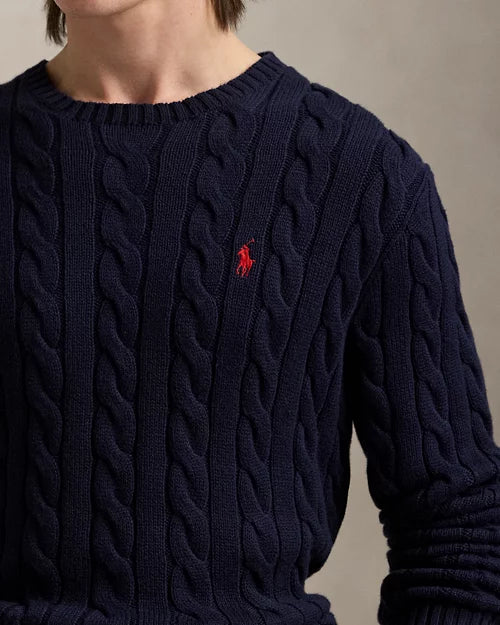 Ralph Lauren| Pull en coton torsadé Bleu Marine
