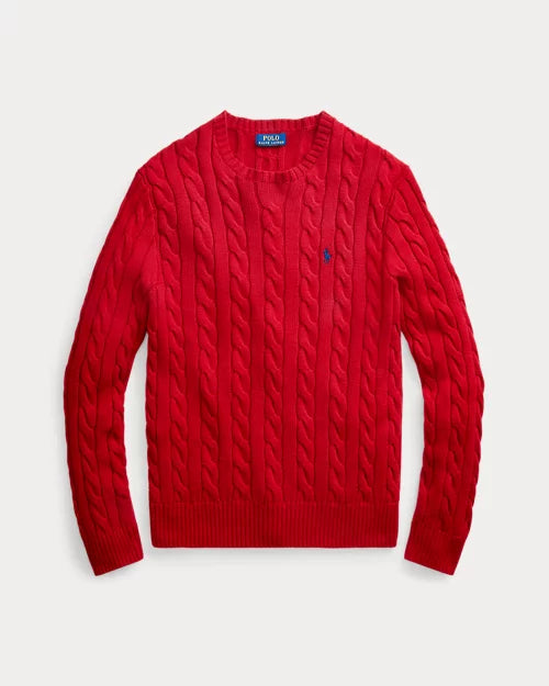 Ralph Lauren| Pull en coton torsadé Rouge