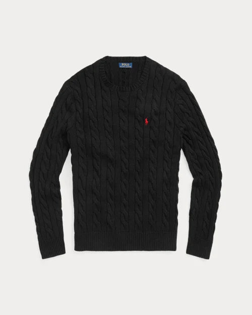 Ralph Lauren| Pull en coton torsadé Noir