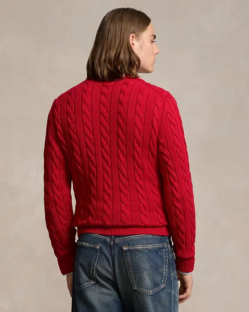 Ralph Lauren| Pull en coton torsadé Rouge