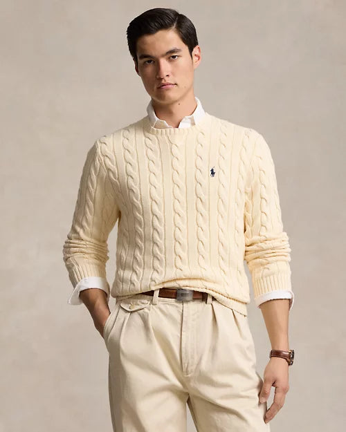 Ralph Lauren| Pull en coton torsadé Crème