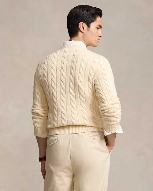 Ralph Lauren| Pull en coton torsadé Crème
