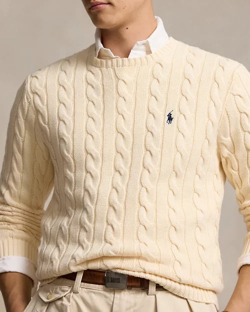 Ralph Lauren| Pull en coton torsadé Crème