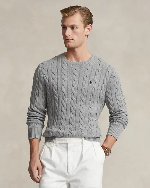 Ralph Lauren| Pull en coton torsadé Gris