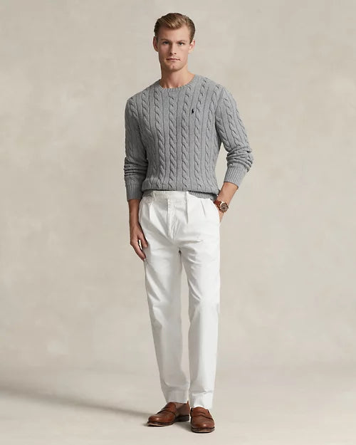 Ralph Lauren| Pull en coton torsadé Gris